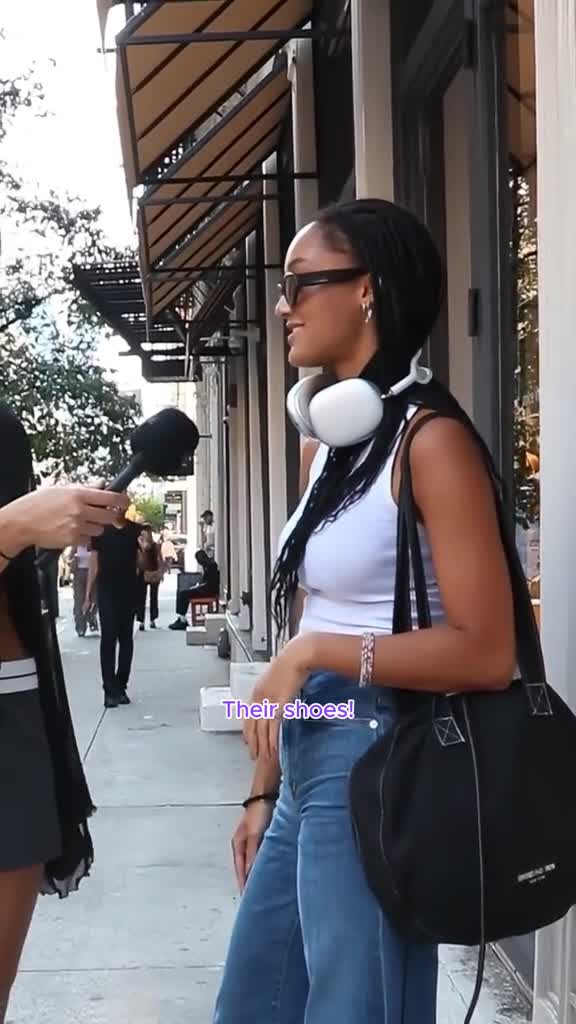 Create female ugc street interview ads for tiktok with your question by ...