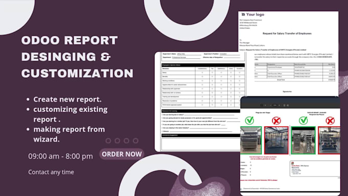 do report designing and customization in odoo