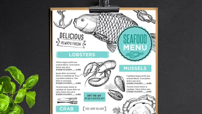design restaurant menu, bar cafe menu, food menu