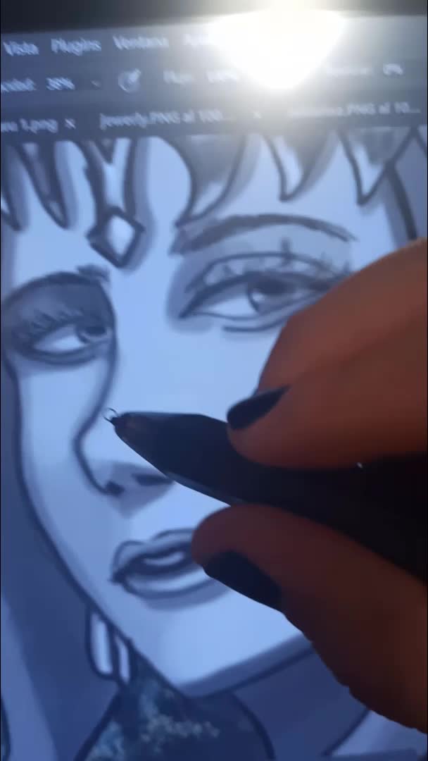 illustrate semirealistic drawing in grayscale