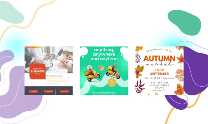 design awesome a4 flyer, poster, business card or postcard