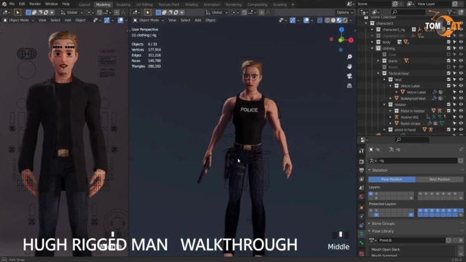 Model, Animate And Rigging 3d Character, Rig3d In Maya, Blender And 3d ...