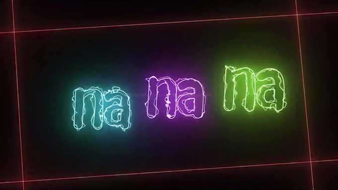 create animated neon typography lyrics video