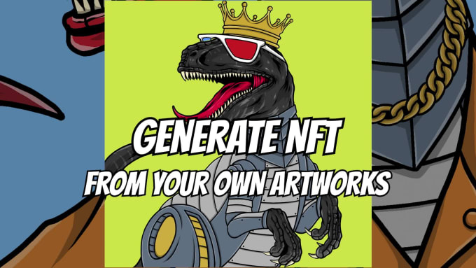 Hire a freelancer to generate your nft art with rarities and metadata