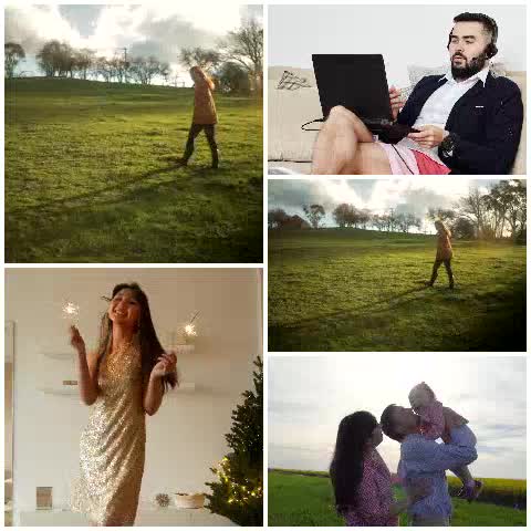 design video collage , split screen , video grid effect