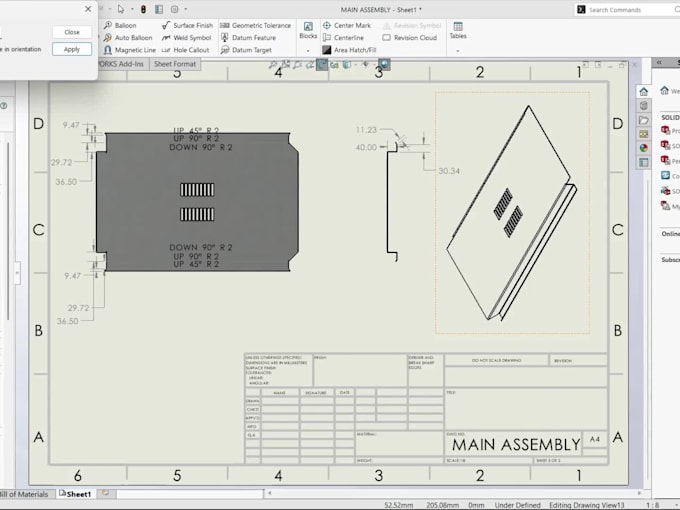 design sheet metal 3d cad, drawings and dxf for lasercut
