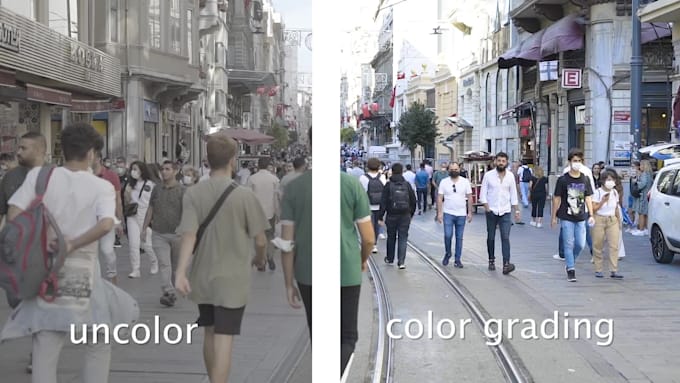 cinematic video edits with color grading