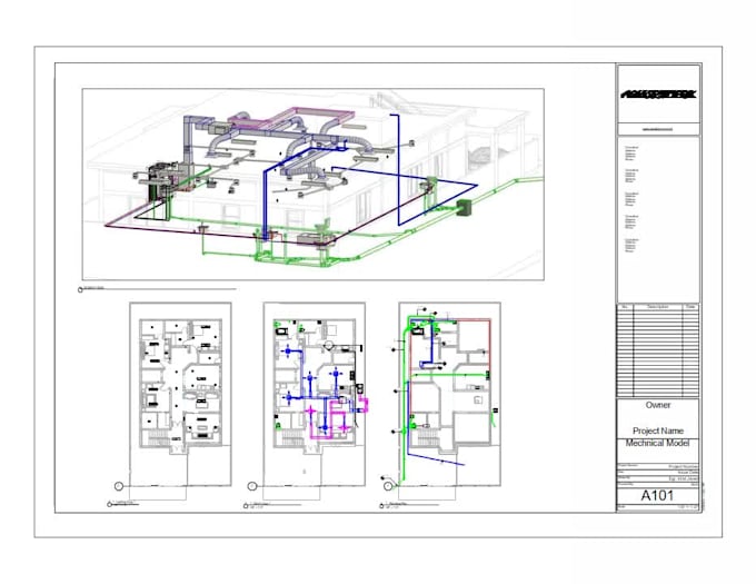 design architectural 2d house plan 3d bim models in autocad and revit