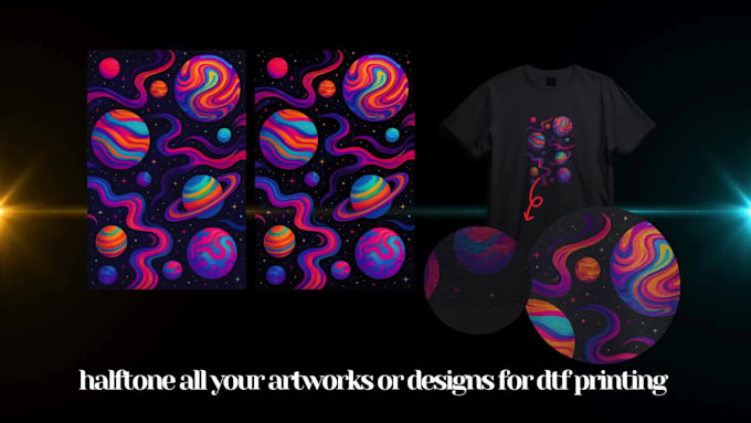 halftone all your artworks or designs for dtf printing