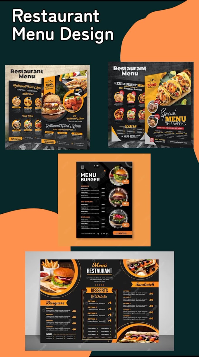 do attractive editable restaurant menu design