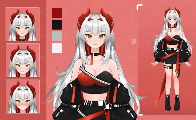 design live2d vtuber model, live2d rigging, 2d vtuber model