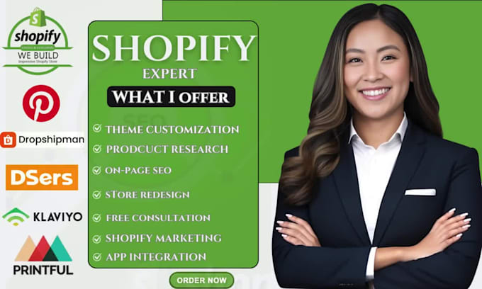build, design or redesign a professional shopify store or dropshipping website