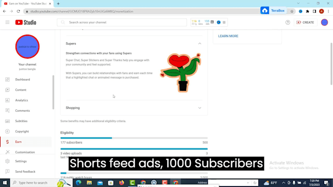 do organic video promotion for youtube channel monetization