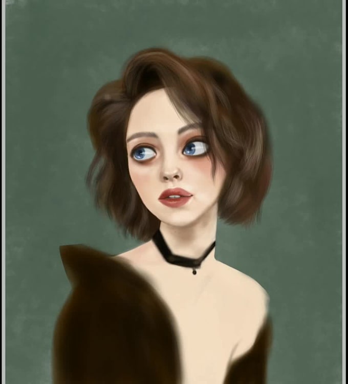 draw digital painting portrait for you