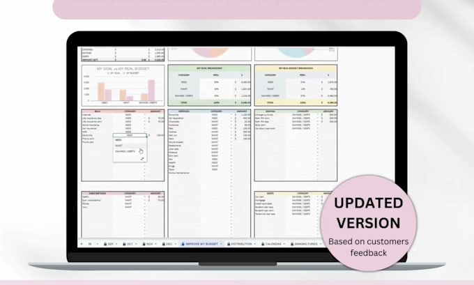 build excel google sheet etsy budget planner expense tracker personal finance