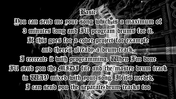 program midi drums for your black metal song