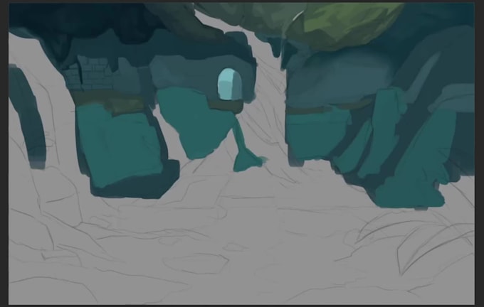 draw background design for animation or vtuber streamer