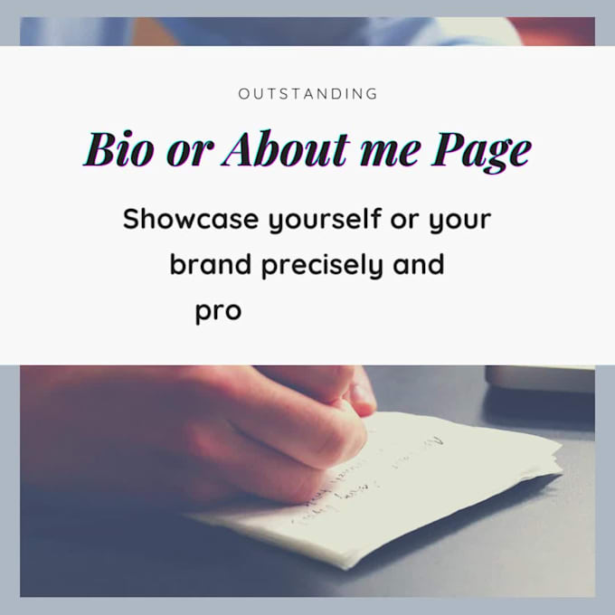 write your bio or about me page