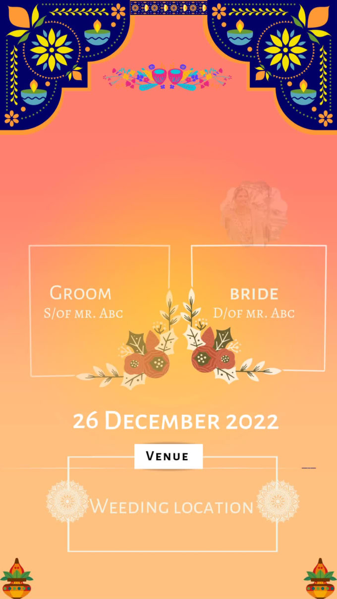 Here i created a indian wedding invitation video from canva by