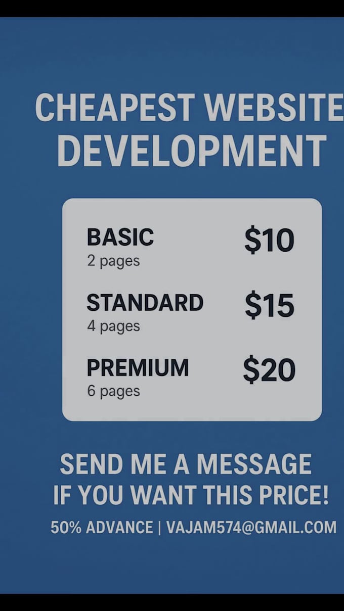 build cheapest website for you