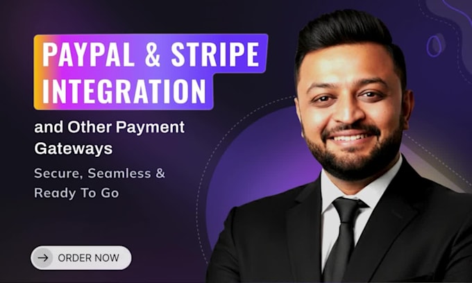 integrate paypal, stripe, or any other payment gateway on your site