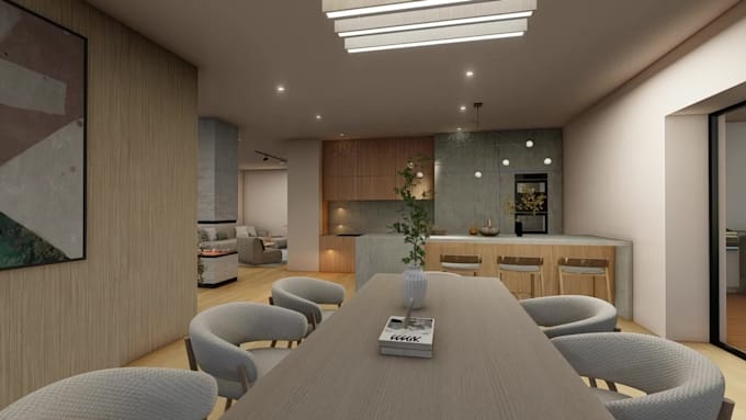 create modern 3d house exterior and interior design