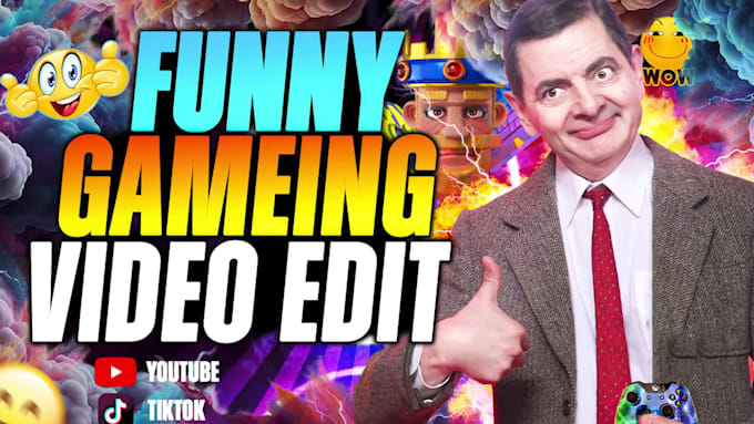 do funny gaming video edit for youtube and tiktok