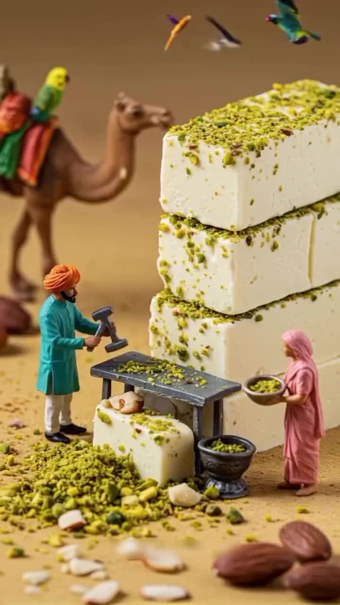 create unique ai miniature feast video food photography food menu ai food video