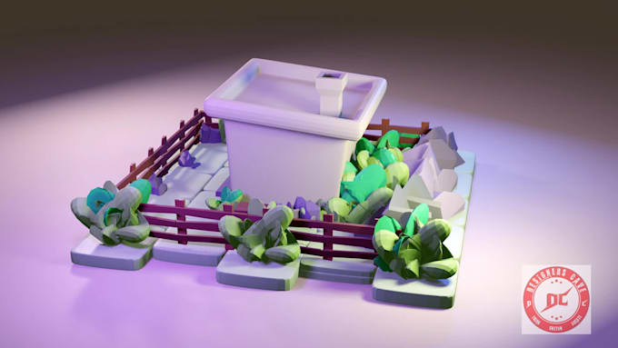 create low poly 3d game assets props and low poly 3d model