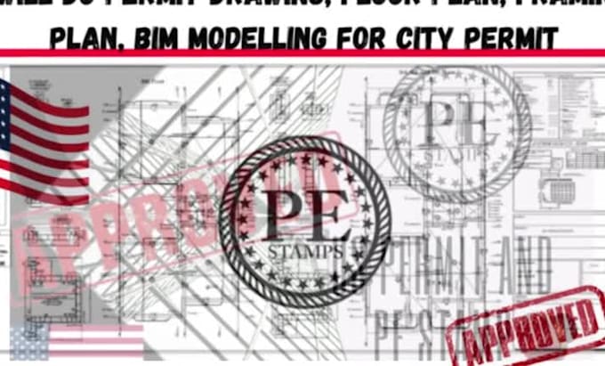 Pe stamped architectural structural mep drawing for us city permit ...