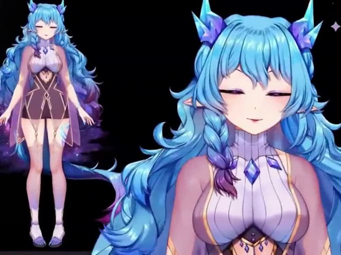 draw and rig live2d vtuber model, 2d vtuber, png tuber, anime style, oc,