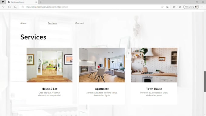 create a website mockup or a responsive website with canva