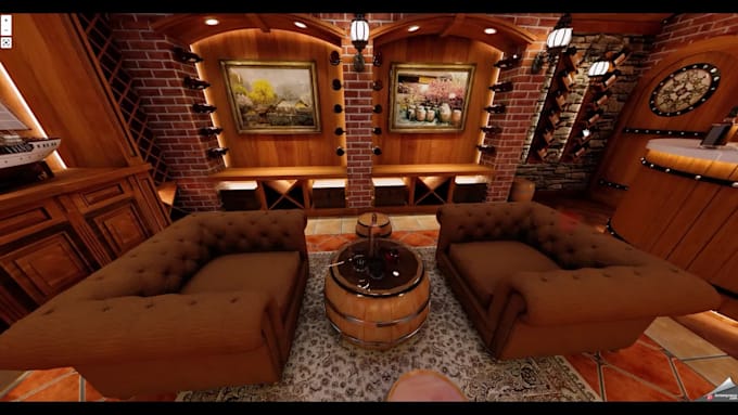 make panoramic architrectural vr360 interior view render
