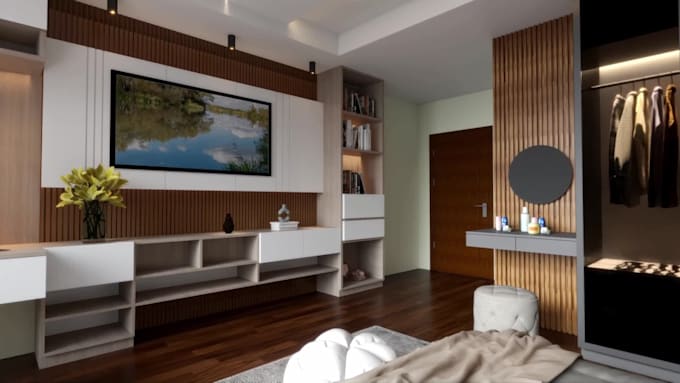 create your 3d interior design and high quality render,