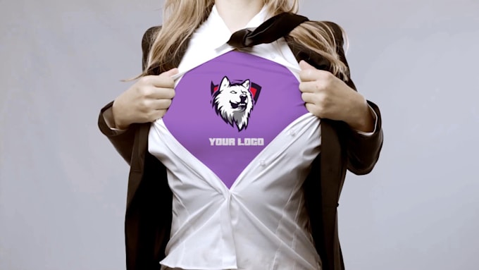 add your logo in a 4k intro video of a superhero girl
