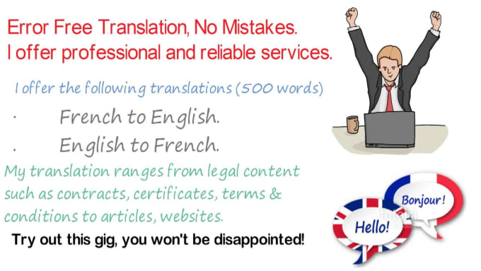 Translate Any Text From English To French And Back By Sherrygunn | Fiverr