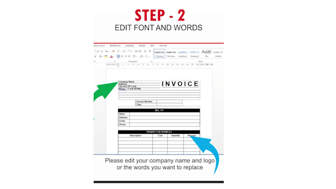 Fiver Invoice Example Design invoice template editable and ready to print by Souvenirnikah ...