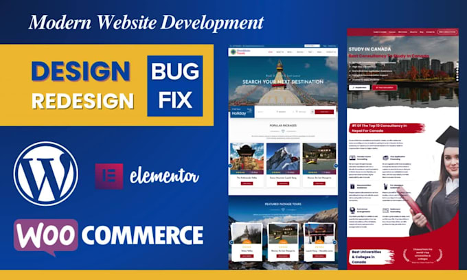 design a professional wordpress website with elementor for small business