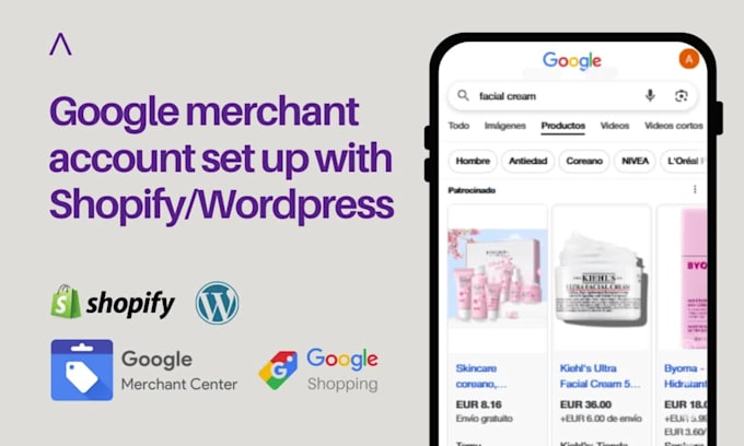 set up your google merchant with your wordpress or shopify