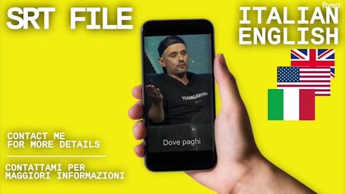 make a subtitle srt file in italian or english