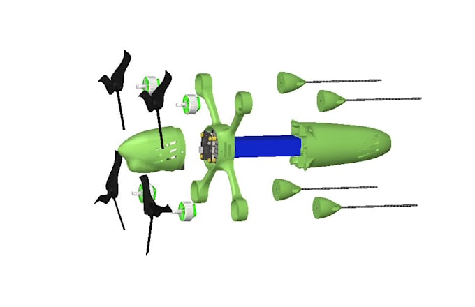 create 3d cad drone design , stl files