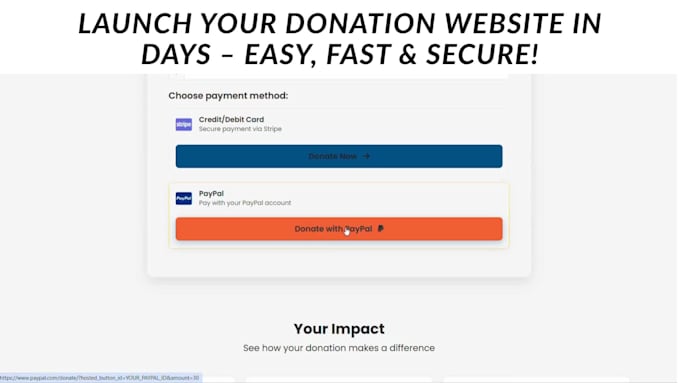 create a donation or crowdfunding website using stripe
