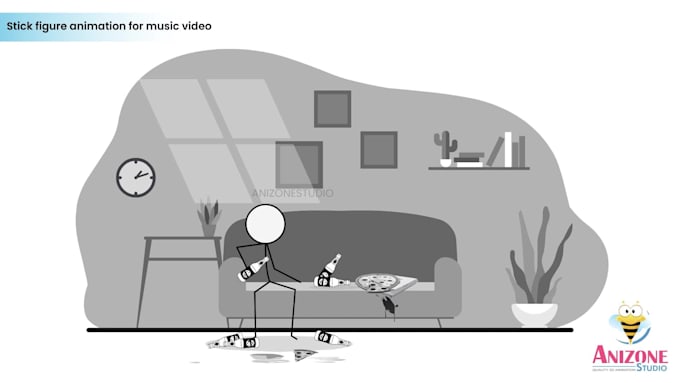 create 2d stick figure style cartoon animation