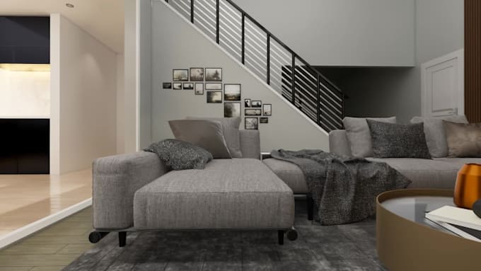 create realistic 3d interior design and rendering for your space