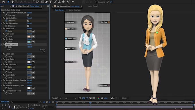 create 3d character animation female spokesperson video