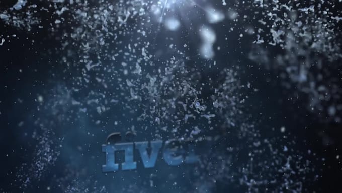 create under blue water animated logo video intro