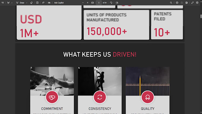 write content and design company profile presentation