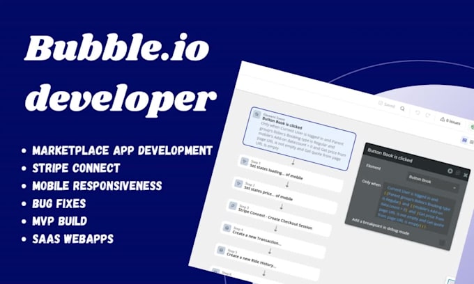 bubble io bug fix issue debug expert stripe integration bubble template saas mvp