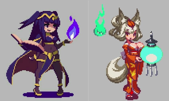 design 8bit,16bit,32bit retro game assets, pixel art characters and lofi gifs