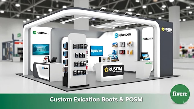 Booth Display Posm Do 3d photorealistic, product display, countertop, pop posm and ...